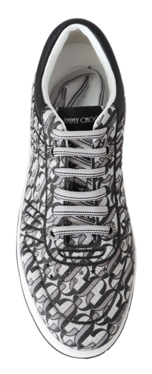 Baskets scintillantes Jimmy Choo - Argent et noir
