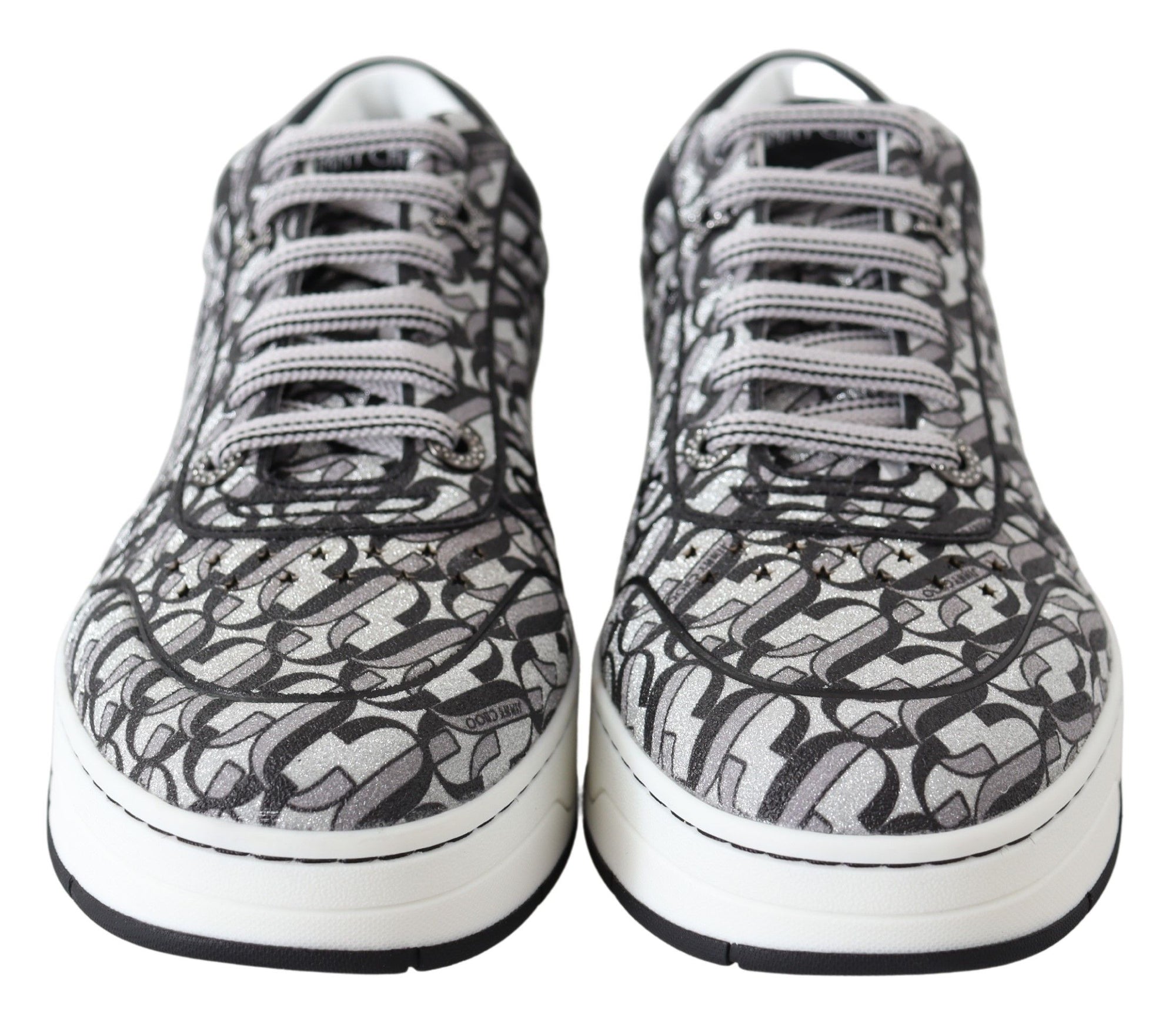 Baskets scintillantes Jimmy Choo - Argent et noir