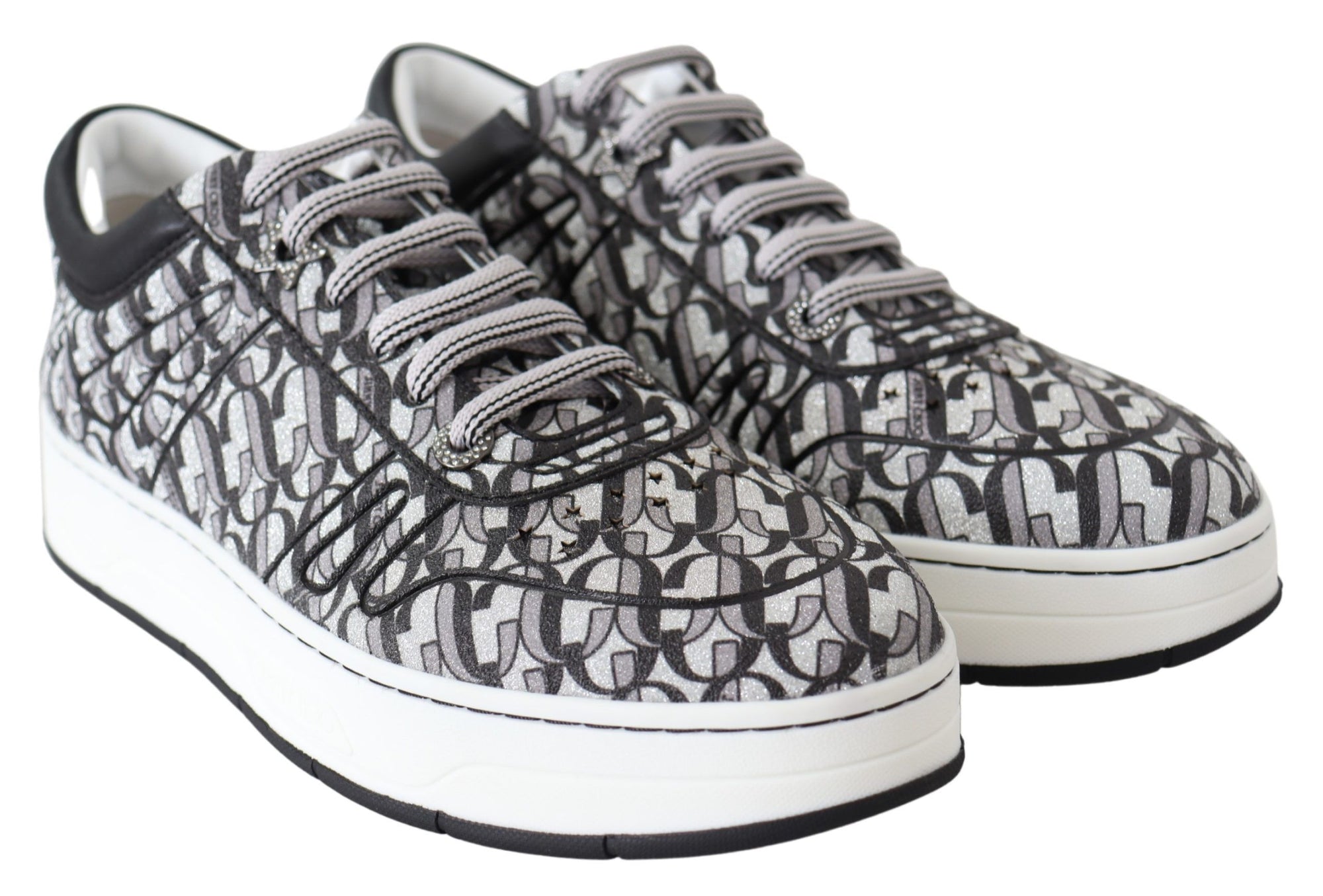 Baskets scintillantes Jimmy Choo - Argent et noir