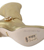 Dolce & Gabbana Elegant Gold Ankle Boots Socks with Rhinestones
