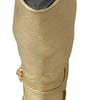 Dolce & Gabbana Elegant Gold Ankle Boots Socks with Rhinestones