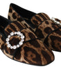 Mocassins Dolce &amp; Gabbana à imprimé léopard et cristaux