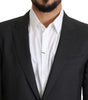 Dolce &amp; Gabbana Elegant Gray Wool Silk Blend Slim Fit Blazer