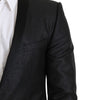 Dolce &amp; Gabbana Elegant Black Jacquard Slim Fit Blazer
