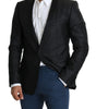 Dolce &amp; Gabbana Elegant Black Jacquard Slim Fit Blazer