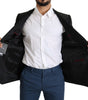 Dolce &amp; Gabbana Elegant Black Jacquard Slim Fit Blazer