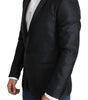 Dolce &amp; Gabbana Elegant Black Jacquard Slim Fit Blazer