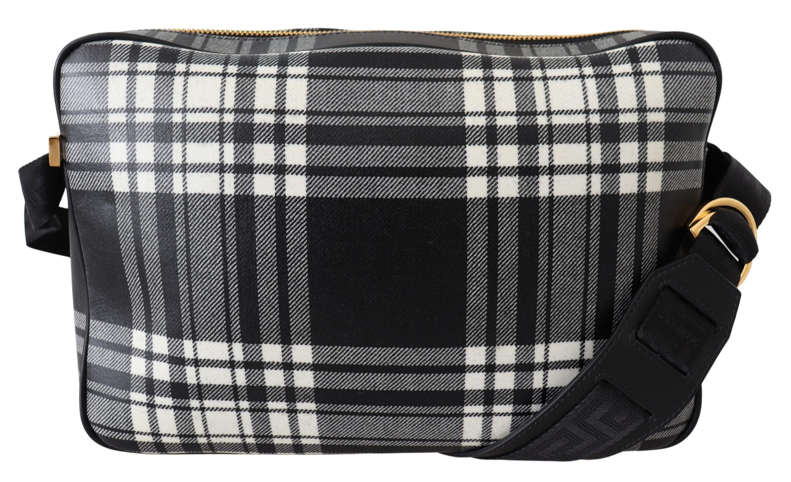Sac bandoulière élégant en cuir gris Versace