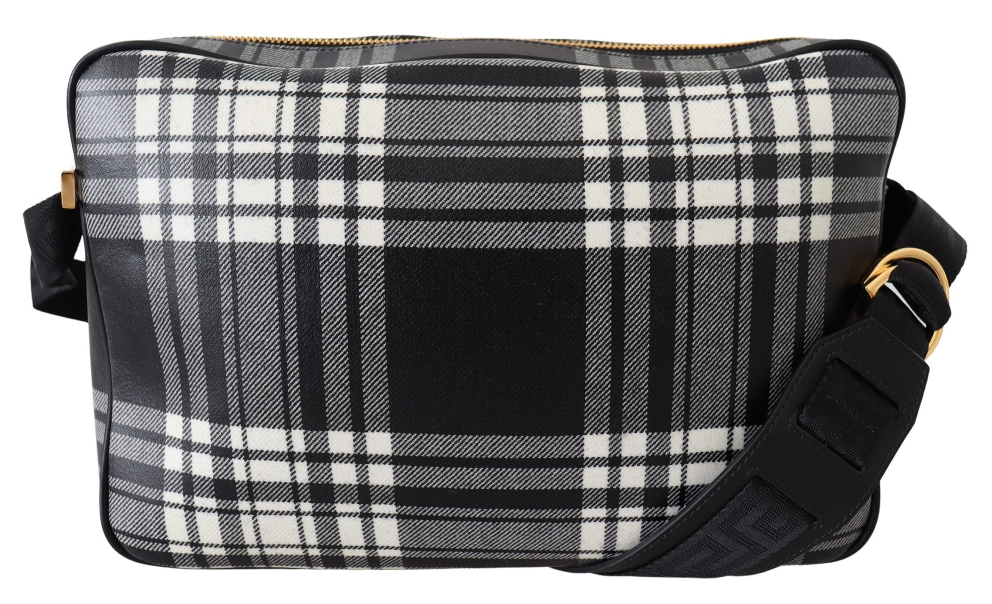 Sac bandoulière élégant en cuir gris Versace