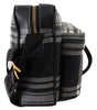 Sac bandoulière élégant en cuir gris Versace