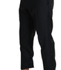 Dolce & Gabbana Black Wool Skinny Cropped Trouser Dress