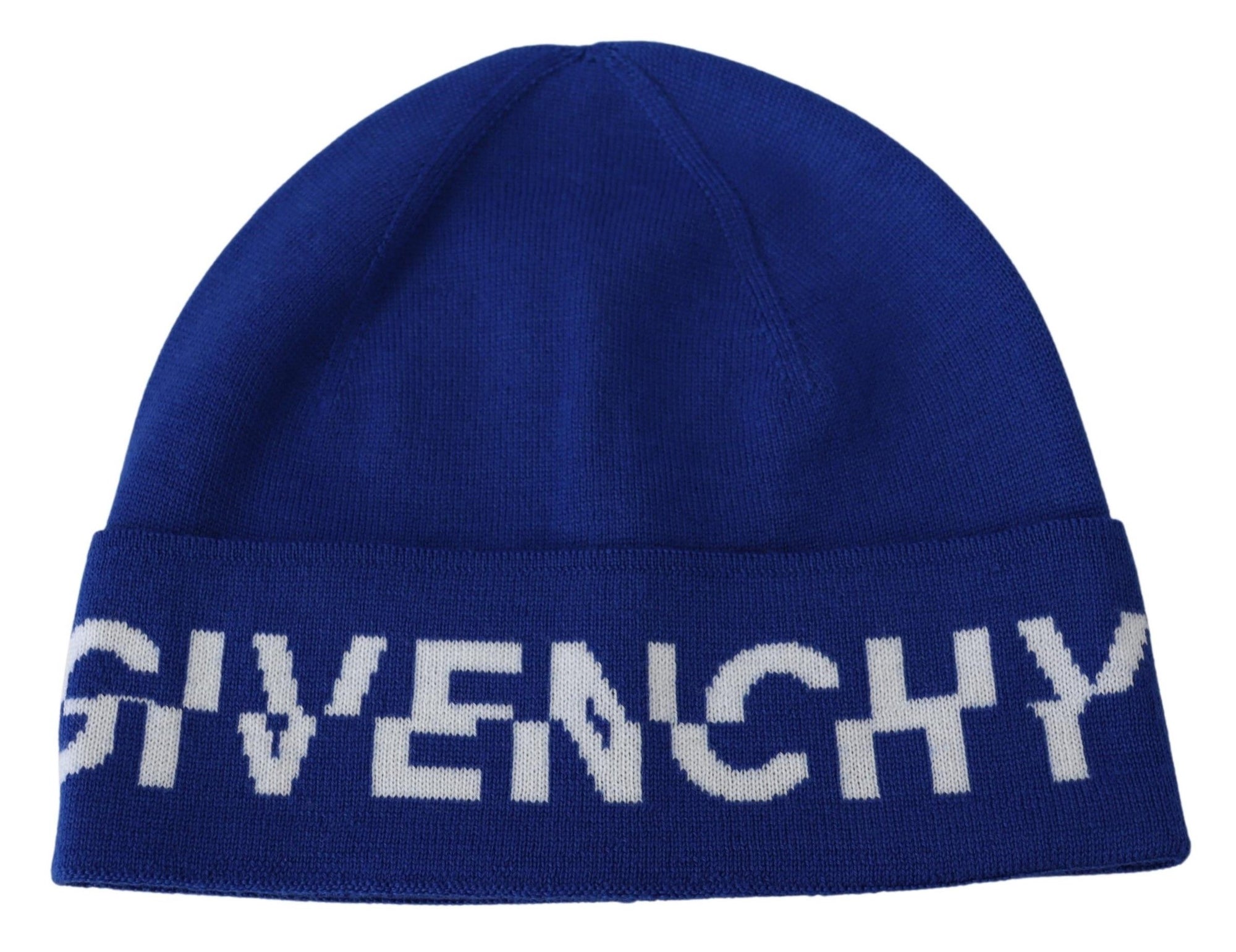 Bonnet unisexe Givenchy Chic en laine cobalt avec logo