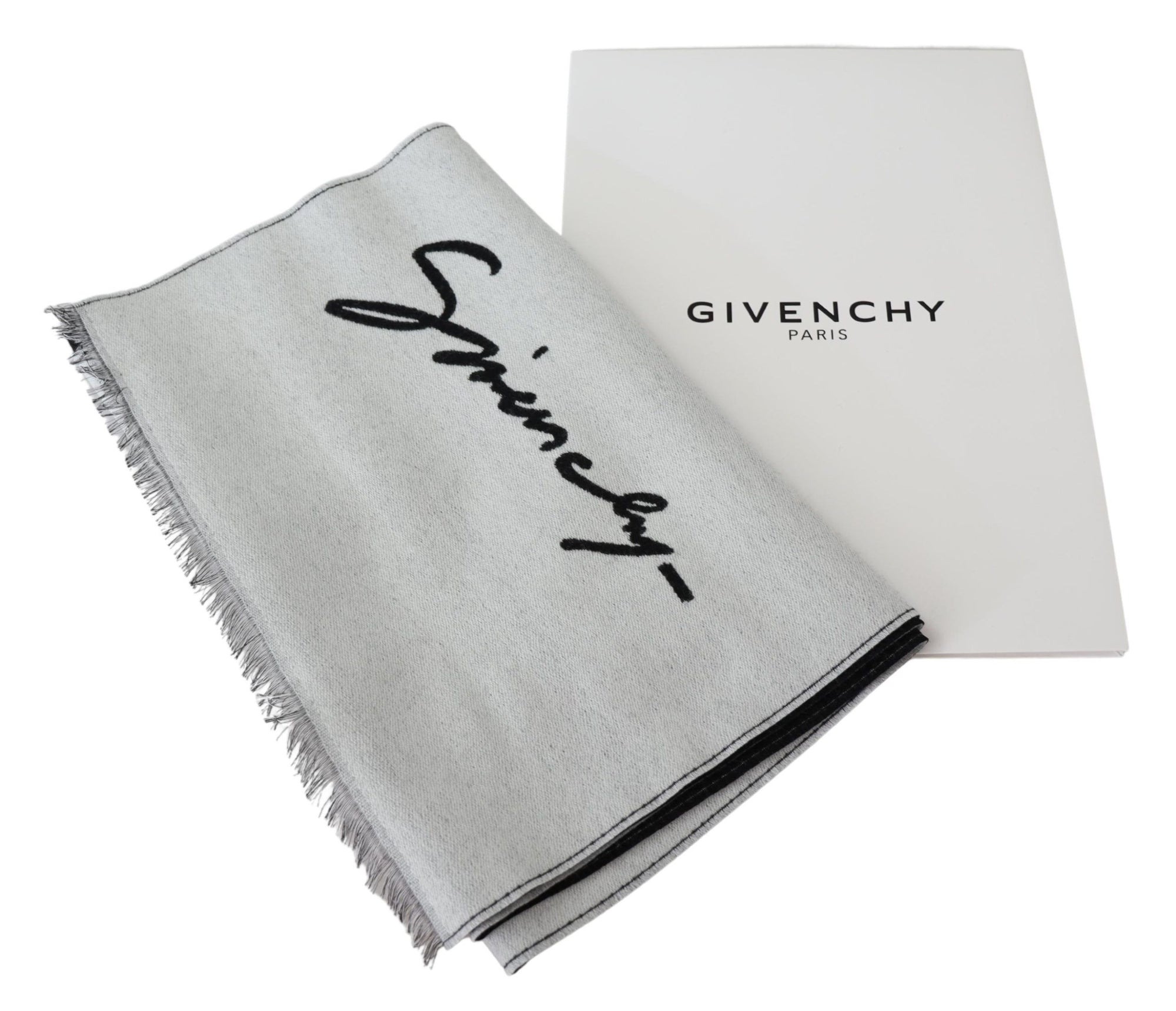 Écharpe élégante en laine et soie mélangées monochromes Givenchy