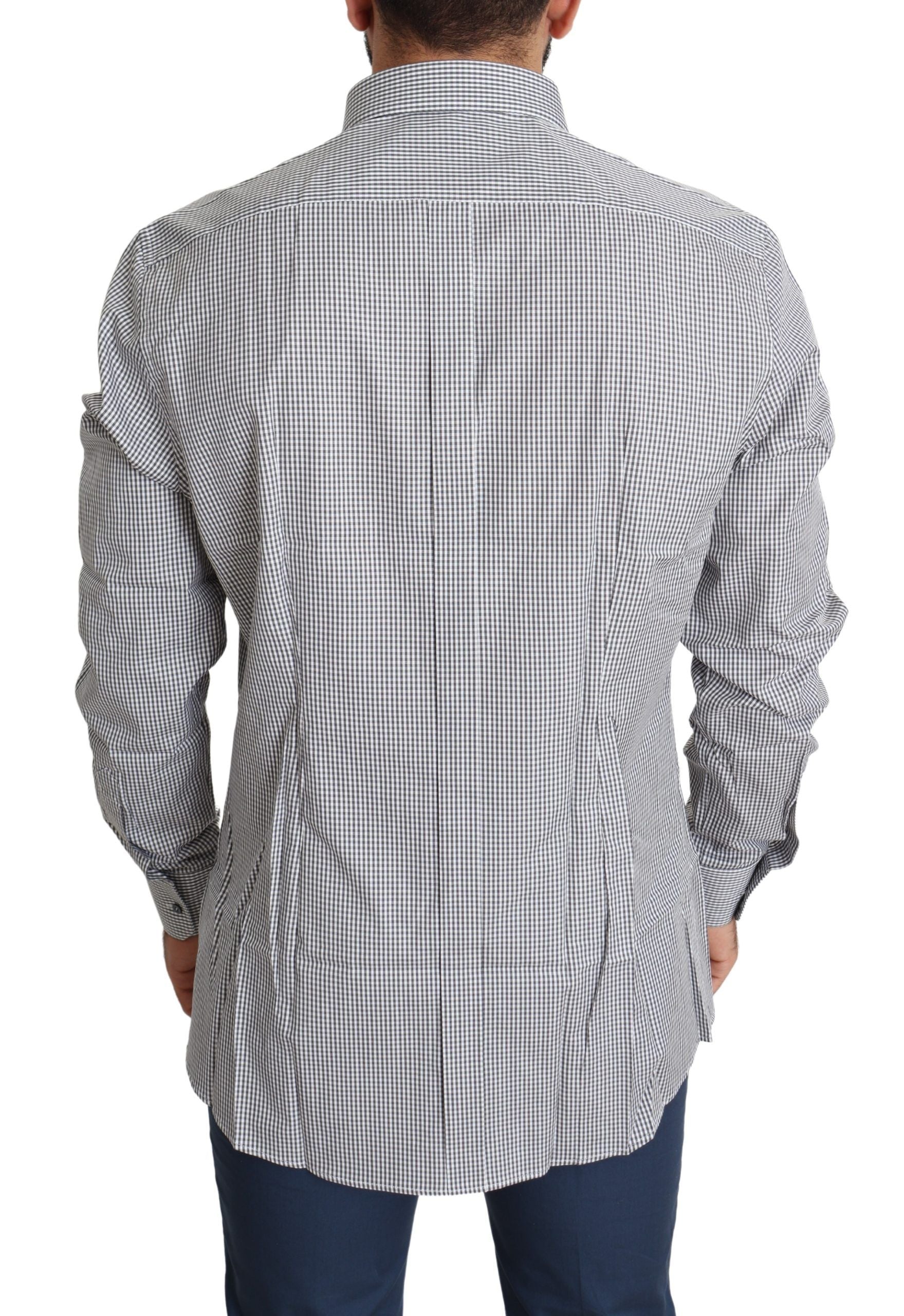 Chemise habillée en coton à carreaux coupe slim Dolce &amp; Gabbana