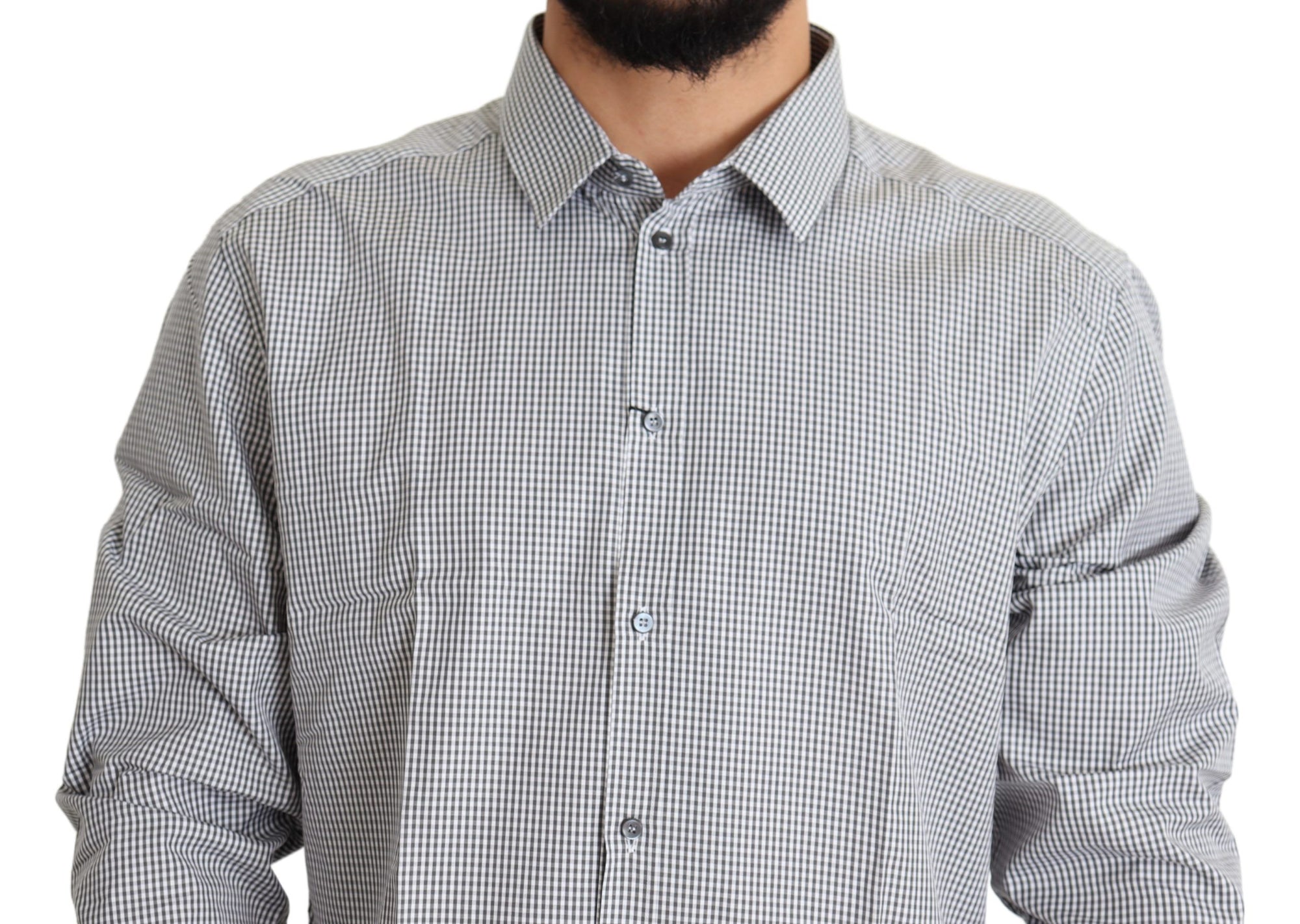 Chemise habillée en coton à carreaux coupe slim Dolce &amp; Gabbana
