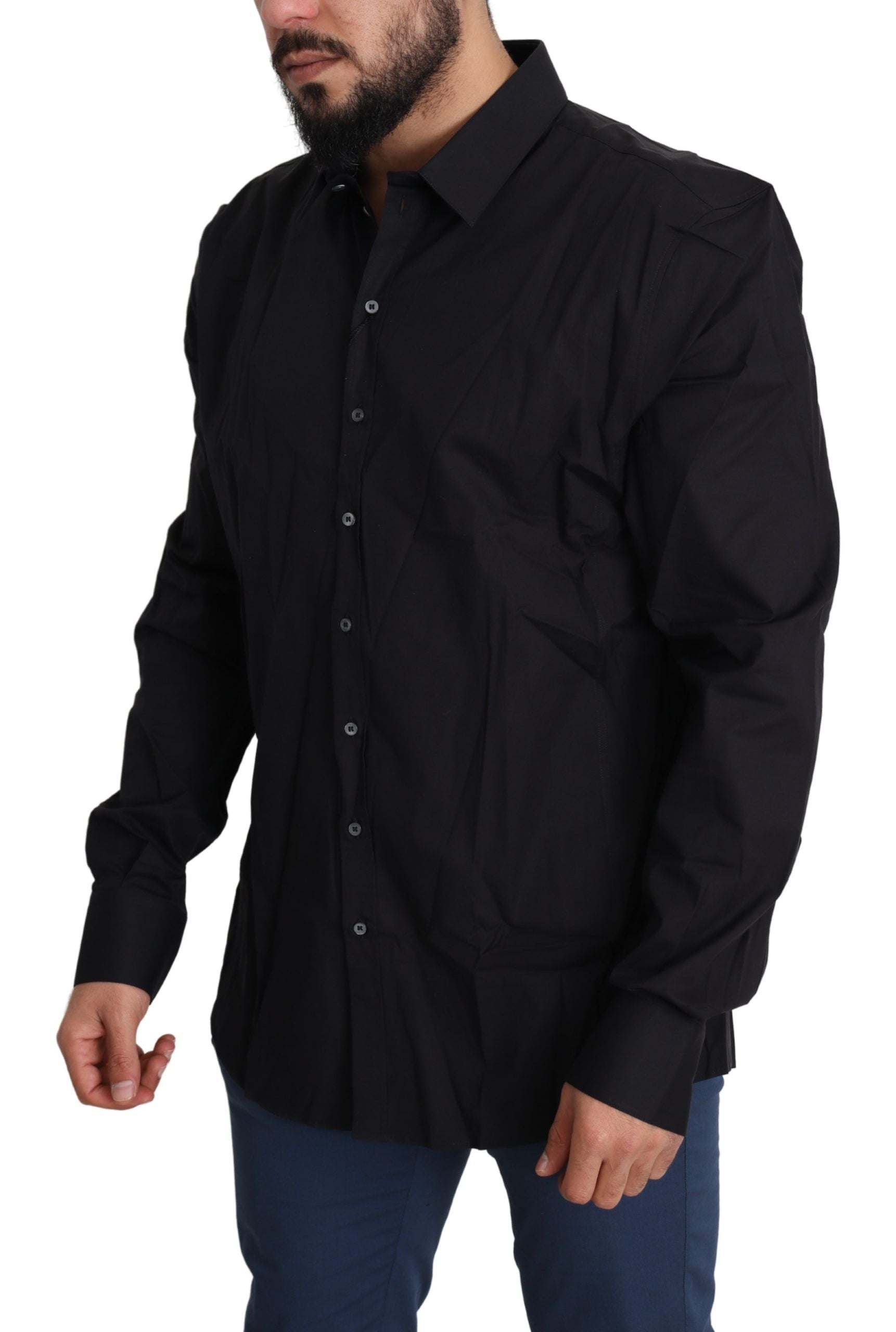 Chemise habillée noire élégante coupe slim Dolce &amp; Gabbana
