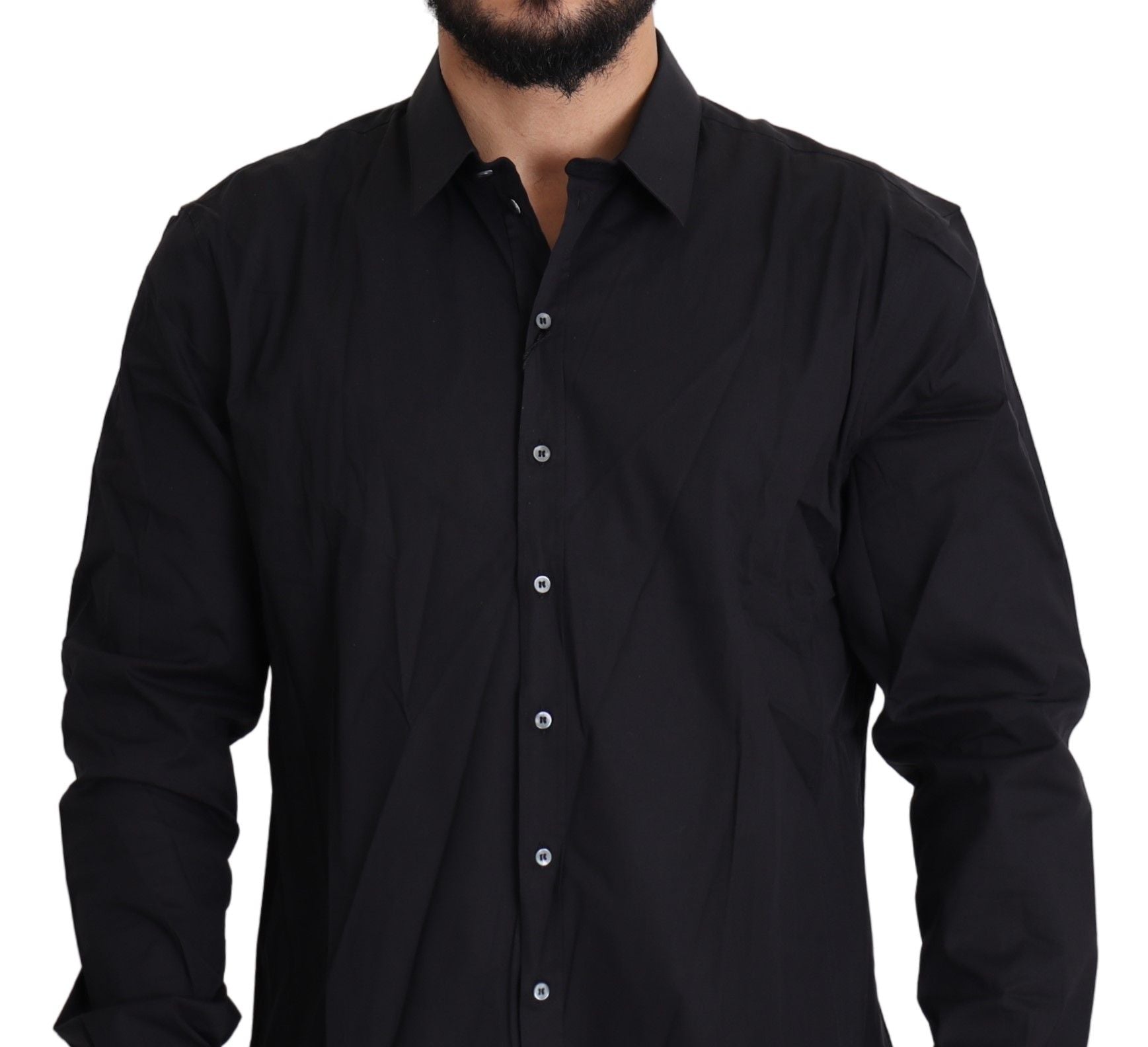 Chemise habillée noire élégante coupe slim Dolce &amp; Gabbana