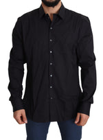 Chemise habillée noire élégante coupe slim Dolce &amp; Gabbana