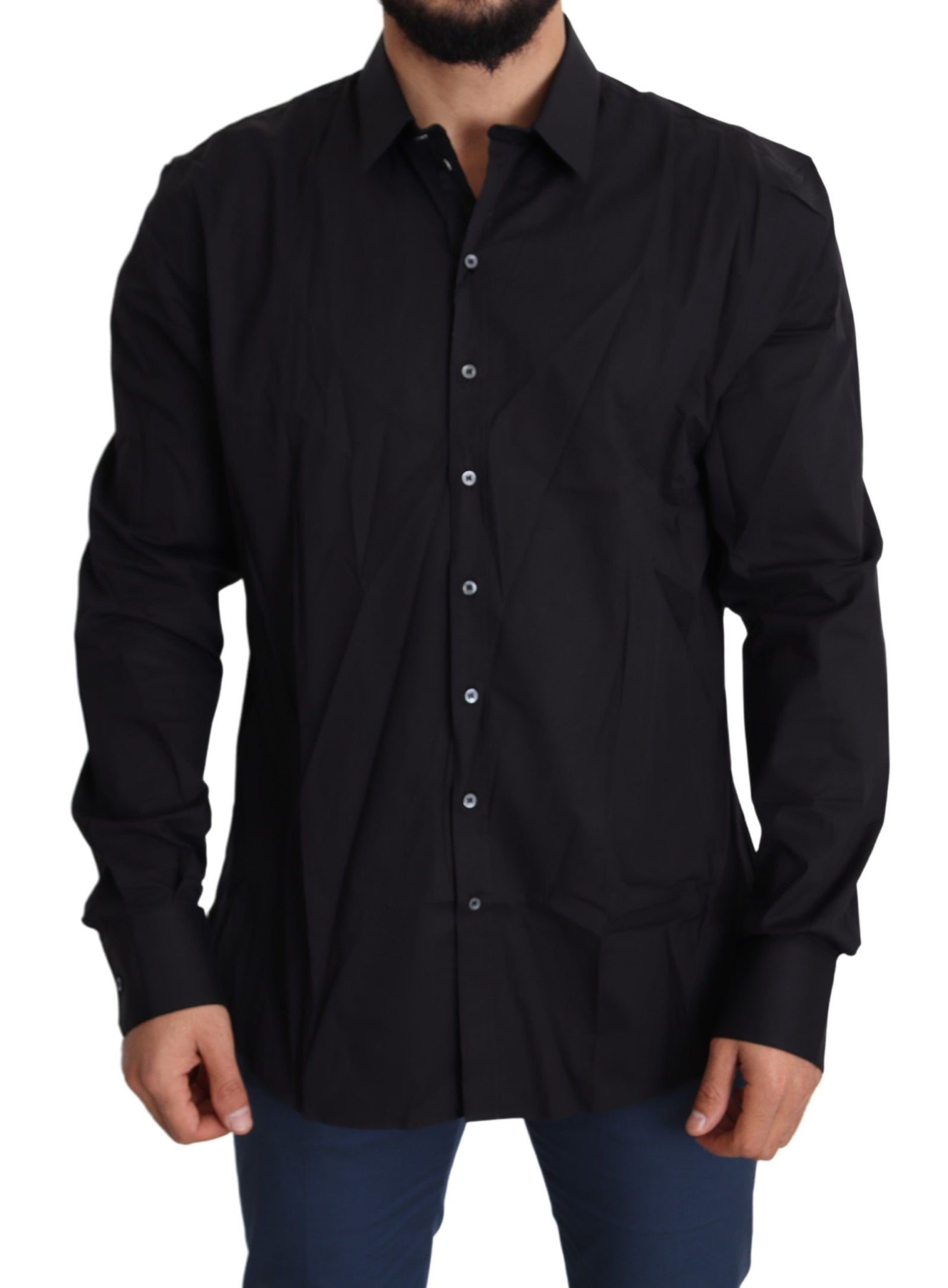Chemise habillée noire élégante coupe slim Dolce &amp; Gabbana