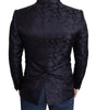 Dolce &amp; Gabbana Elegant Silk Blend Martini Blazer in Blue
