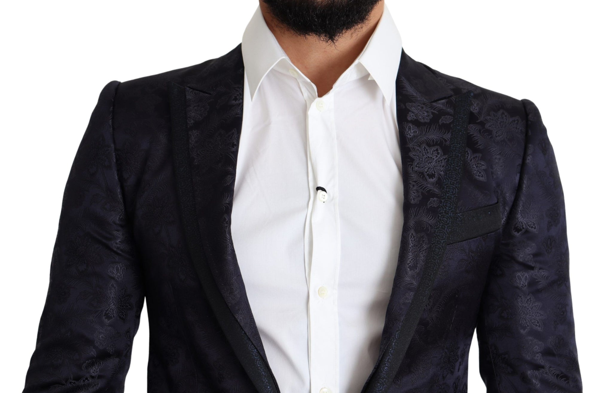 Dolce &amp; Gabbana Elegant Silk Blend Martini Blazer in Blue