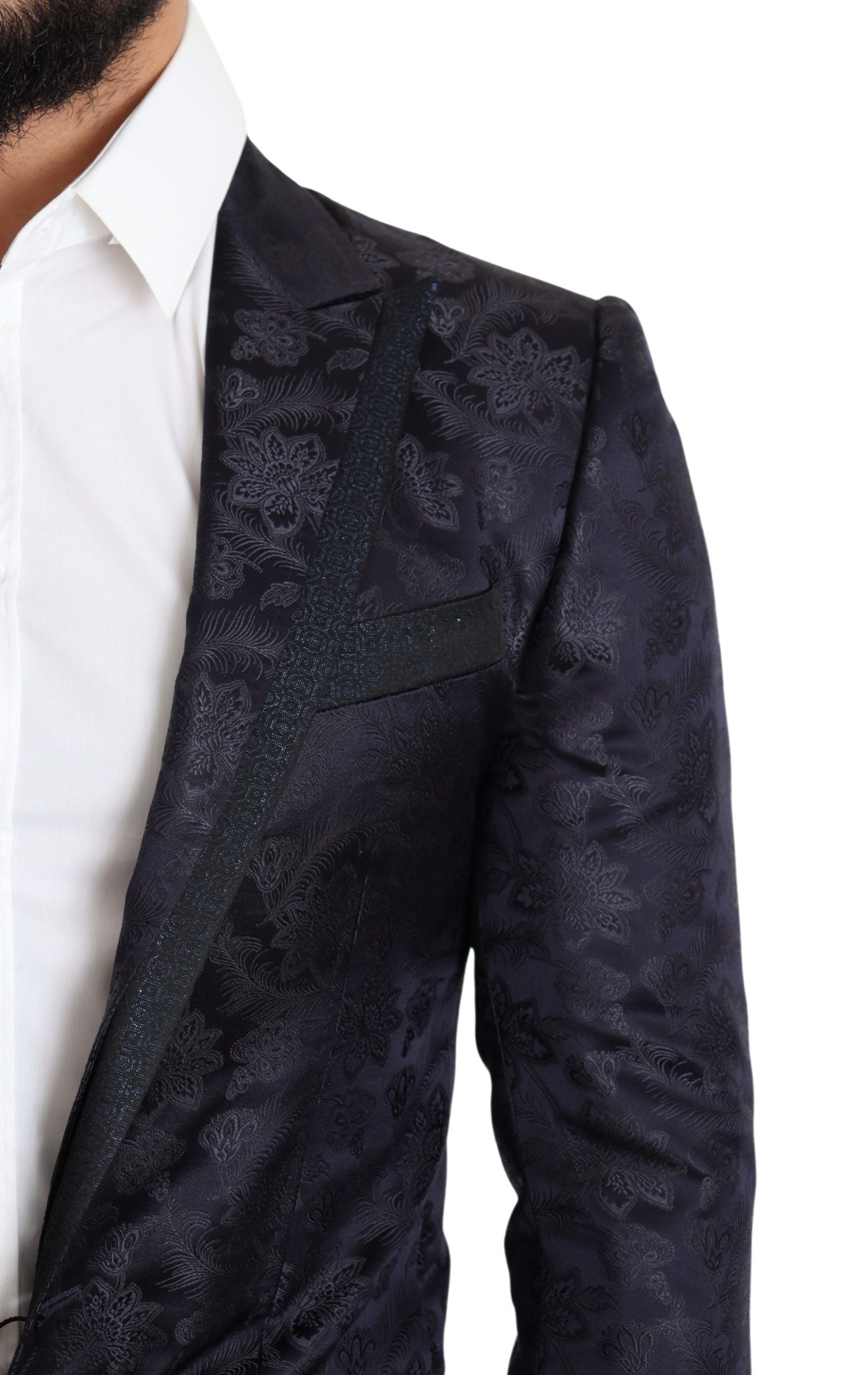 Dolce &amp; Gabbana Elegant Silk Blend Martini Blazer in Blue