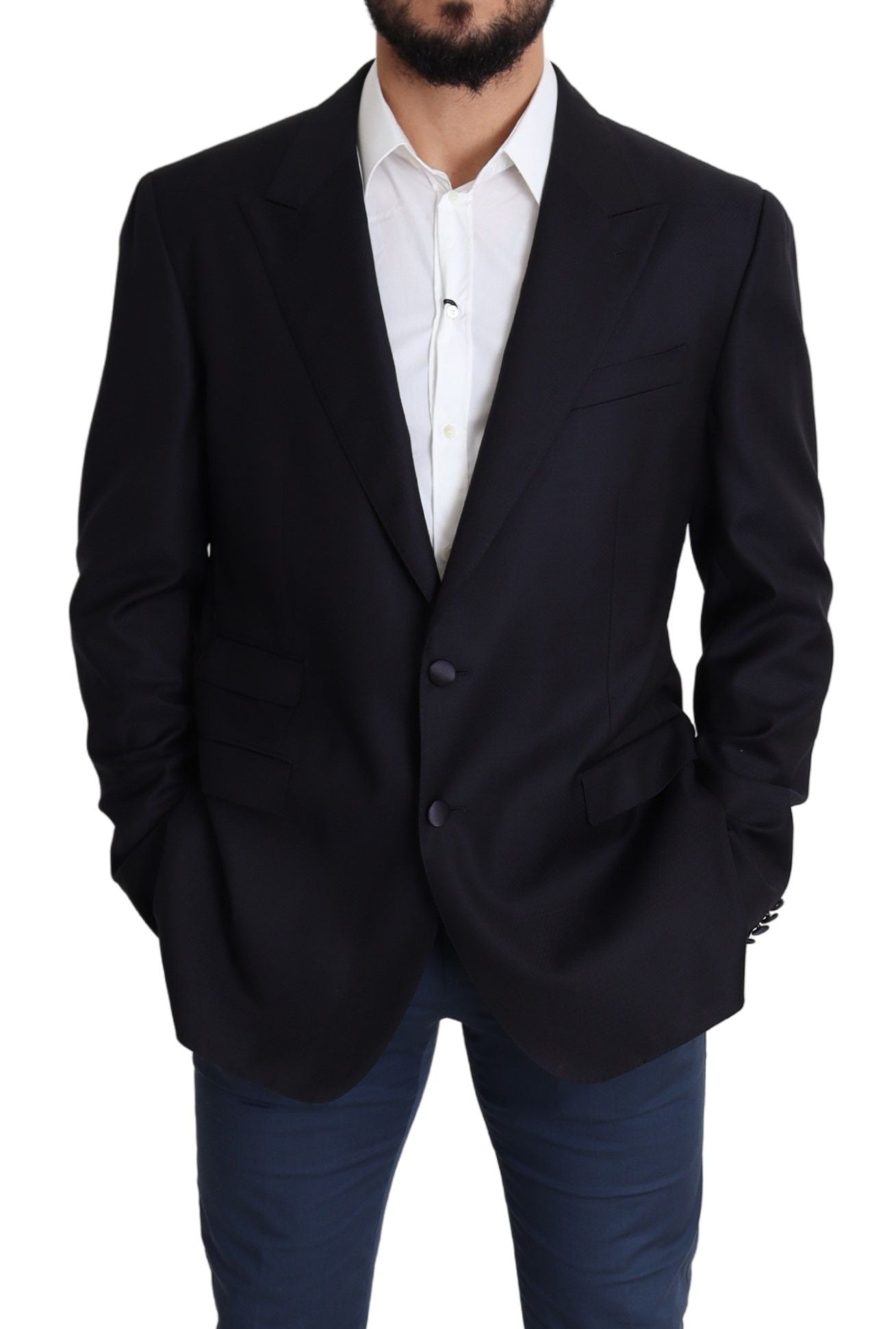 Dolce &amp; Gabbana Elegant Black Virgin Wool Men's Blazer