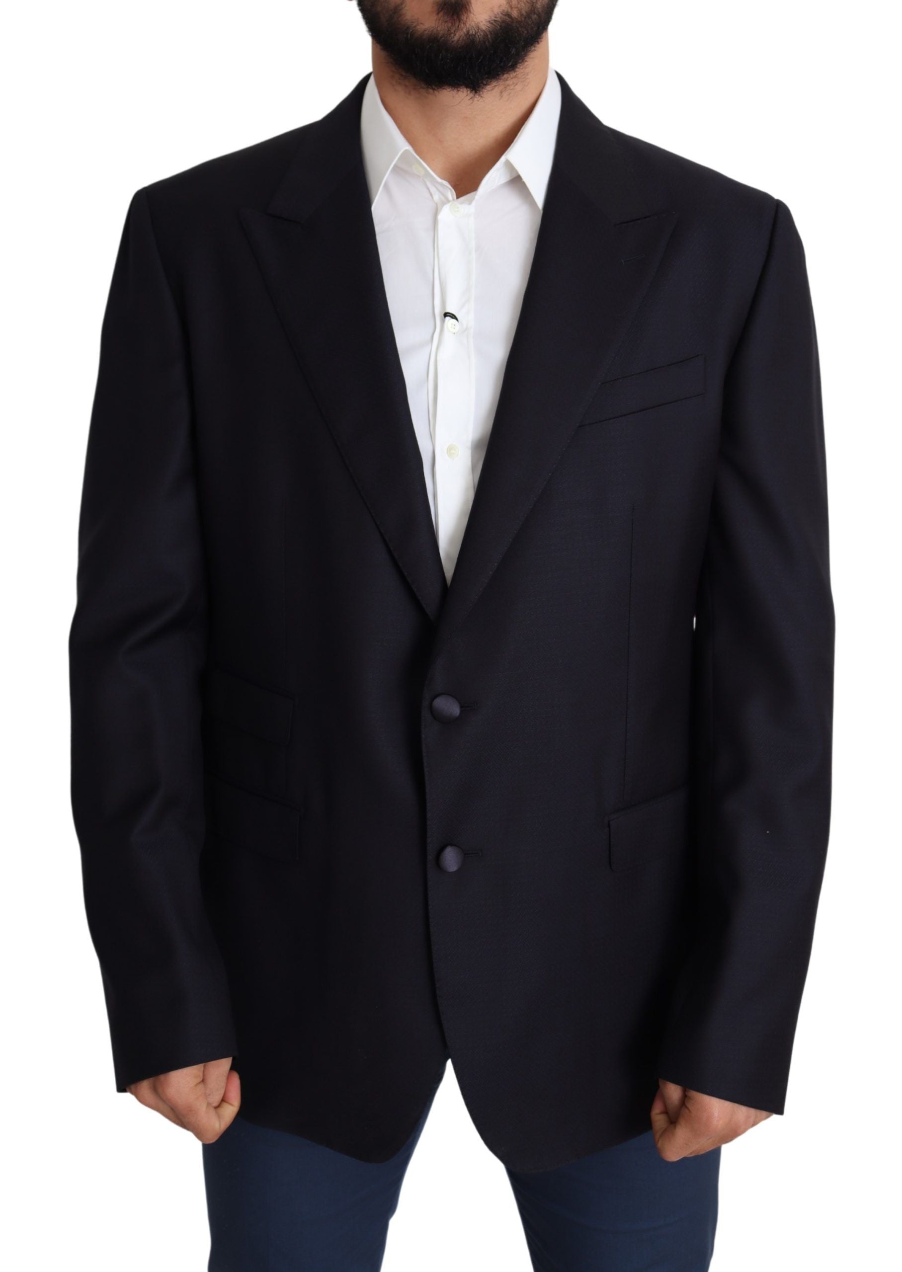 Dolce &amp; Gabbana Elegant Black Virgin Wool Men's Blazer