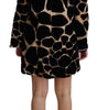 Dolce & Gabbana Black Giraffe Print Shift Mini Dress