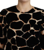 Dolce & Gabbana Black Giraffe Print Shift Mini Dress