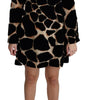 Dolce & Gabbana Black Giraffe Print Shift Mini Dress