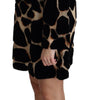 Dolce & Gabbana Black Giraffe Print Shift Mini Dress