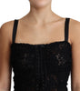 Dolce & Gabbana Black Lace Up Floral Corset Bustier Mini Dress