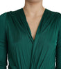 Dolce & Gabbana Green Fitted Silhouette Midi Viscose Dress