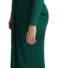 Dolce & Gabbana Green Fitted Silhouette Midi Viscose Dress
