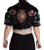 Dolce & Gabbana Black Rabbit Fur Crystals Sequin Coat