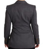 Dolce & Gabbana Gray Single Breasted Fitted Blazer Wool Jacket