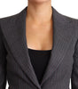 Dolce & Gabbana Gray Single Breasted Fitted Blazer Wool Jacket