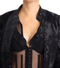 Dolce & Gabbana Black Lace Sheer Corset Organza Silk Jacket