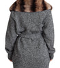 Dolce & Gabbana Gray Cardigan Fur Coat Cashmere Jacket