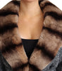 Dolce & Gabbana Gray Cardigan Fur Coat Cashmere Jacket