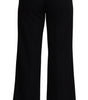 Dolce & Gabbana Black Cashmere Wide Leg Women Trouser Pants