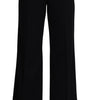 Dolce & Gabbana Black Cashmere Wide Leg Women Trouser Pants