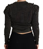 Dolce & Gabbana Black Gold Cropped Women Pullover Sweater