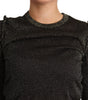 Dolce & Gabbana Black Gold Cropped Women Pullover Sweater