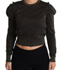 Dolce & Gabbana Black Gold Cropped Women Pullover Sweater