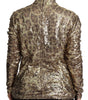 Dolce & Gabbana Brown Leopard Fit Turtleneck Sequin Sweater