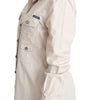 Dolce & Gabbana Beige Poplin Safari Fitted Pocket Shirt Top