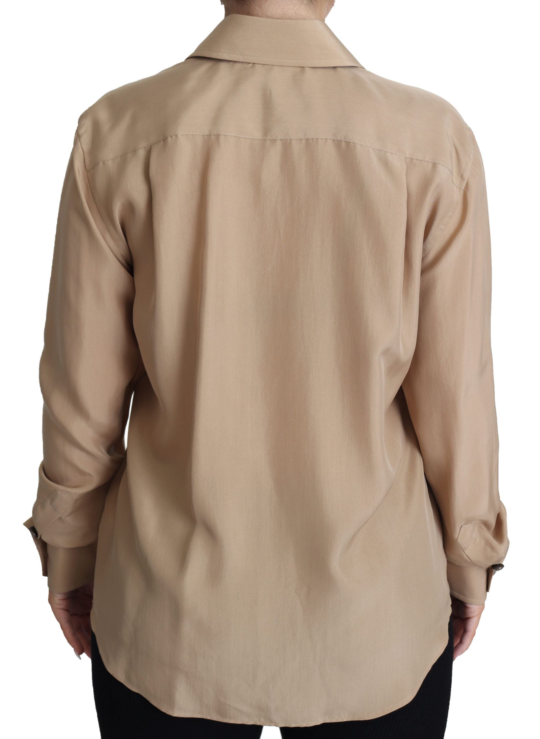 Chemise élégante en soie beige Dolce & Gabbana