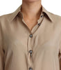 Chemise élégante en soie beige Dolce & Gabbana